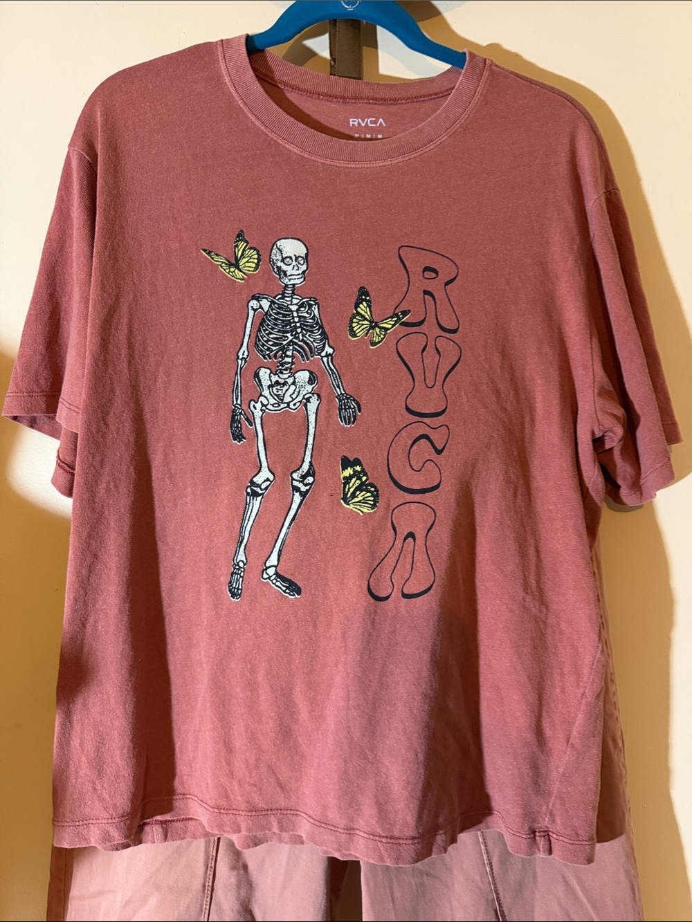 Tshirt - RVCA - 100% cotton - size M - Terra cotta red - Picture 4 of 8